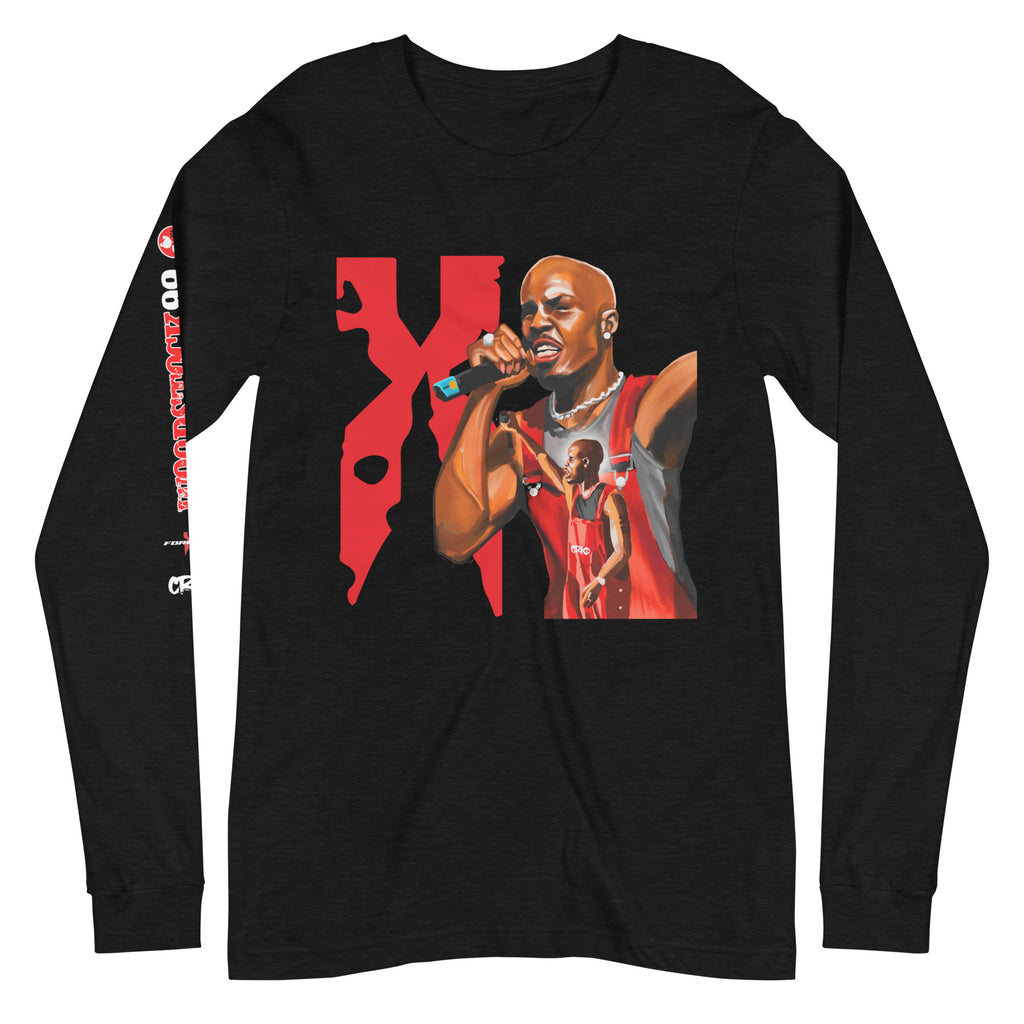 DMX long sleeve inspired by his unforgettable Woodstock 1999 performance. Get all of your DMX clothing at CRKDCLUTURE.com