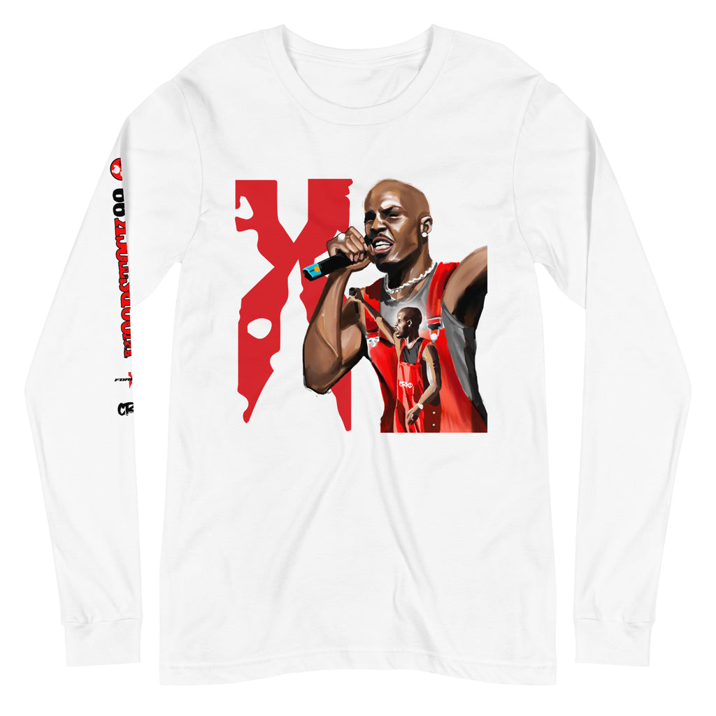 DMX long sleeve inspired by his unforgettable Woodstock 1999 performance. Get all of your DMX clothing at CRKDCLUTURE.com